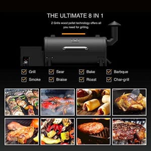 Z GRILLS Pellet Grill Smoker -,6-in-1 Outdoor Wood Pellet BBQ Grills with Electric Digital Control, for $423