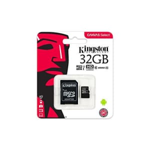 Kingston 32GB SDHC Micro Canvas Select Memory Card and Adapter Works with Samsung Galaxy A10, A20, for $8 Kingston 32GB SDHC Micro Canvas Select Memory Card and Adapter Works with Samsung Galaxy A10, A20, for $8
