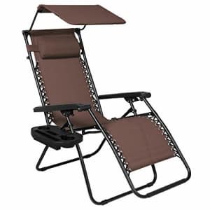 Best Choice Products Folding Zero Gravity Outdoor Recliner Patio Lounge Chair w/Adjustable Canopy for $65