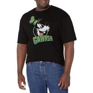Disney Big & Tall Classic Mickey Gawrsh Goofy Men's Tops Short Sleeve Tee Shirt, Black, X-Large Tall for $17