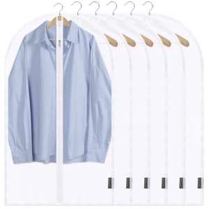 Baleine 40" Clear Garment Bags 6-Pack for $11