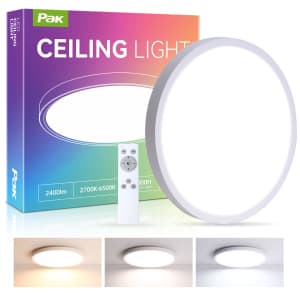 12" LED Ceiling Light Fixture with Remote for $18