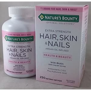 Nature's Bounty Hair Skin and Nails 5000 mcg of Biotin - 250 Coated Tablets Regular & Extra for $38