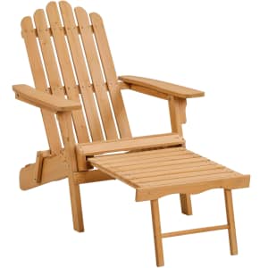Yaheetech Folding Adirondack Chair with Ottoman for $57 Yaheetech Folding Adirondack Chair with Ottoman for $57