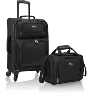 U.S. Traveler Rugged Fabric Expandable Carry-on Luggage 2-Piece Set for $46