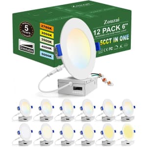 6" Ultra-Thin LED Recessed Ceiling Light 12-Pack for $67 6" Ultra-Thin LED Recessed Ceiling Light 12-Pack for $67
