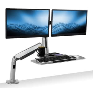 Mount-It! Dual Monitor Stand Up Workstation for $150