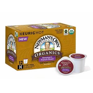 Newman's Own Organics French Roast, Single-Serve Keurig K-Cup Pods, Dark Roast Coffee, 72 Count for $55