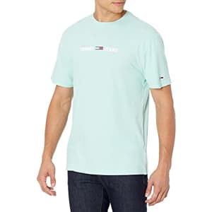 Tommy Hilfiger Men's Tommy Jeans Short Sleeve Graphic T Shirt, CSP-Aqua Coast, X-Small for $25