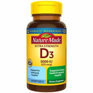 Nature Made Vitamin D3 5000 IU Ultra Strength Softgels 90 Ct for $8