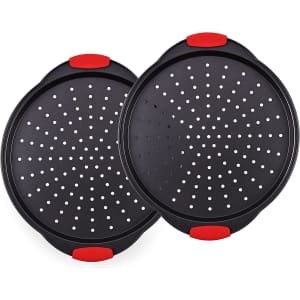 NutriChef Non-Stick Pizza Tray 2-Pack for $16