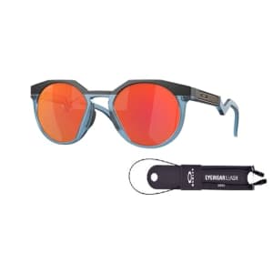 Oakley OO9242 924208 52MM Matte Black/Prizm Ruby Round Sunglasses for Men + BUNDLE With Designer for $185