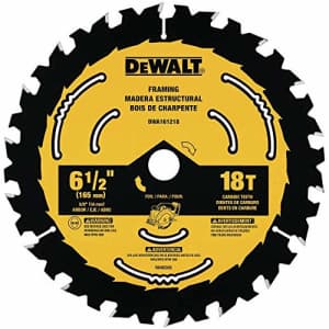 DeWalt DEWALT DWA161218 6-1/2-Inch 18-Tooth Circular Saw Blade for $10 DeWalt DEWALT DWA161218 6-1/2-Inch 18-Tooth Circular Saw Blade for $10