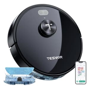 Tesvor S5 Robot Vacuum and Mop Combo,3000Pa Suction Smart Robot Vacuum,LiDAR Navigation,180 Mins for $152