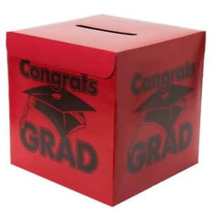 Fun Express Congrats Grad Red Card Box for Graduation - Party Supplies for $13