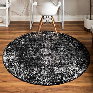 Unique Loom Sofia Collection Traditional Vintage Black/Ivory Round Rug (7' 0 x 7' 0) for $76 Unique Loom Sofia Collection Traditional Vintage Black/Ivory Round Rug (7' 0 x 7' 0) for $76
