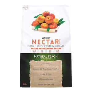 Syntrax Nutrition Nectar Naturals, 100% Whey Isolate Protein Powder, Natural Peach, 2 lbs for $45