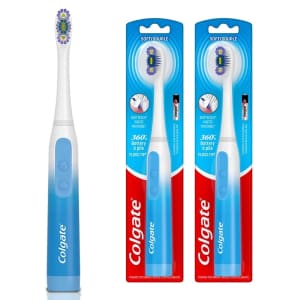 Colgate 360 Floss Tip Sonic Powered Battery Toothbrush 2-Pack for $18