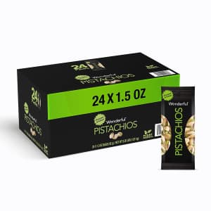 Wonderful Pistachios Roasted and Salted Pistachios Nuts 1.5-oz. Bag 24-Pack for $14 via Sub & Save