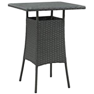 Modway Sojourn Wicker Rattan Outdoor Patio Square Bar Table in Chocolate for $225