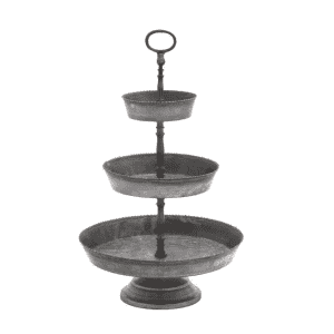 Benzara 3-Tier Studded Metal Tray for $13 Benzara 3-Tier Studded Metal Tray for $13