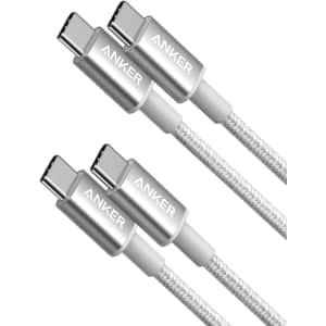 Anker 3.3-Foot Nylon USB-C to USB-C Charging Cable 2-Pack for $14 Anker 3.3-Foot Nylon USB-C to USB-C Charging Cable 2-Pack for $14