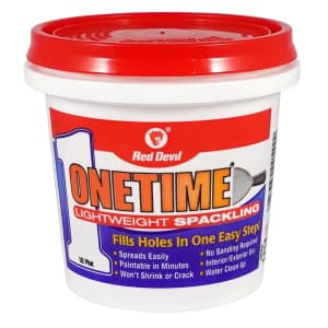 Red Devil ONETIME Lightweight Spackling 8-oz. Tub for $3