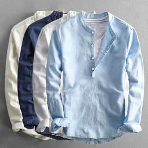 Men's Popover Casual Shirt for $8