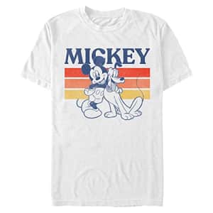 Disney Big & Tall Classic Mickey Retro Squad Men's Tops Short Sleeve Tee Shirt, White, X-Large Tall for $23