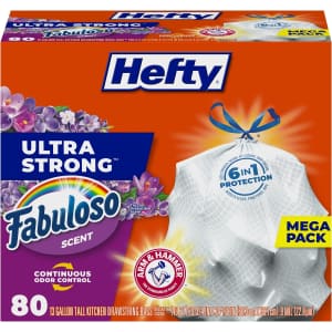 Hefty Ultra Strong Tall Kitchen Trash Bag 80-Count for $13 via Sub & Save Hefty Ultra Strong Tall Kitchen Trash Bag 80-Count for $13 via Sub & Save