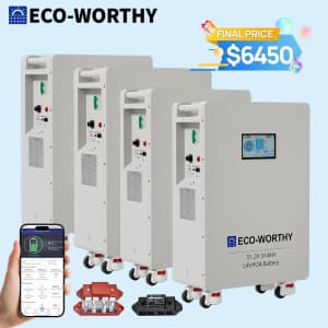 Eco-Worthy 48V 314AH LiFePO4 Vertical Standing Backup Battery 4-Pack for $6,450 Eco-Worthy 48V 314AH LiFePO4 Vertical Standing Backup Battery 4-Pack for $6,450