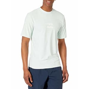 Billabong Men's Standard Classic Loose Fit Short Sleeve Rashguard Surf Tee Shirt, Seaglass All Day for $36