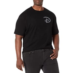 Disney Big & Tall Logo D Pocket Men's Tops Short Sleeve Tee Shirt, Black, X-Large Tall for $15