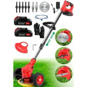 TNTants 24V Cordless String Trimmer w/ 2 Batteries for $43