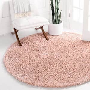 Unique Loom Davos Shag Collection Contemporary Soft Cozy Solid Shag Dusty Rose Round Rug (3' 3 x 3' for $49 Unique Loom Davos Shag Collection Contemporary Soft Cozy Solid Shag Dusty Rose Round Rug (3' 3 x 3' for $49