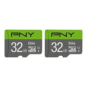 PNY 32GB Elite Class 10 U1 microSDHC Flash Memory Card 2-Pack - 100MB/s Read, Class 10, U1, Full for $10