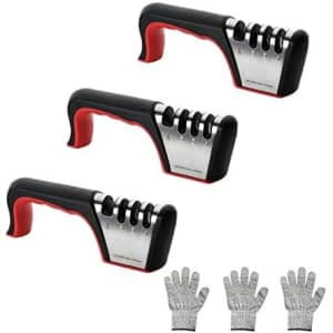 Simple Deluxe 4-in-1 Kitchen Knife Sharpener 3-Pack for $8