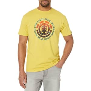 Element Men's Logo Short Sleeve Tee Shirt, Cream Gold Origins Icon, S for $17