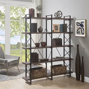 Merax 5 Tier Bookcase Industrial Etagere Bookshelf for Bedroom, Home Office Furniture with Hutch, Storage for $235
