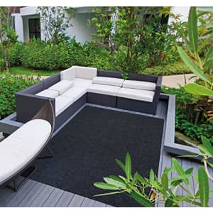 Ottomanson Lifesaver Indoor/Outdoor Utility Ribbed Area Rug, 5'X7', Black for $48