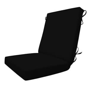 Honey-Comb Honeycomb Indoor/Outdoor Sunbrella Canvas Black Highback Dining Chair Cushion: Recycled Fiberfill, for $88