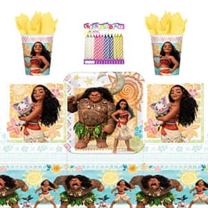 Disney Moana Birthday Party Supplies Pack Serves 16 Guests: Moana Party Supplies Dessert Plates Beverage for $27