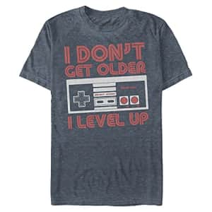 Nintendo Men's Leveling Up T-Shirt, Indigo, XX-Large for $11