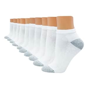 Hanes womens 10-pair Value Pack Low Cut athletic socks, White, 5 9 US for $11