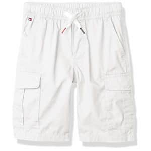 Tommy Hilfiger Boys' Drawstring Cargo Pocket Short, Bright White, 2T for $12