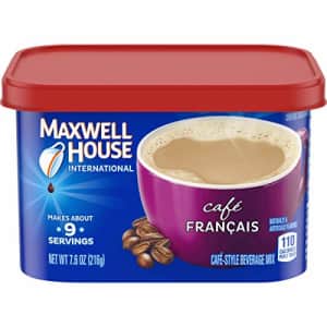 Maxwell House International Cafe Francais Style Instant Coffee (7.6 oz Canisters, Pack of 4) for $30