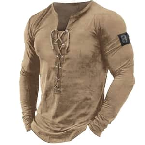 Men's Lace-Up Tee for $6