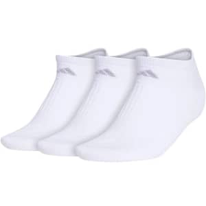 adidas Women's Cushioned 3 No-Show Socks 3-Pack for $6