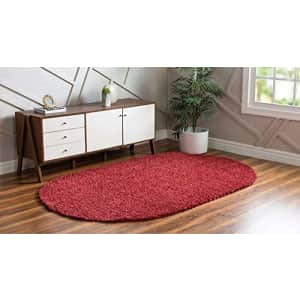 Unique Loom Davos Shag Collection Modern Luxuriously Soft & Cozy Shag Area Rug (5' 0 x 8' 0 Oval, for $73