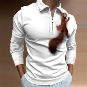 Men's Squirrel 3D Graphic Print Shirt for $5
